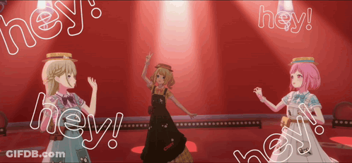 Anime Girls Dancing Hey GIF