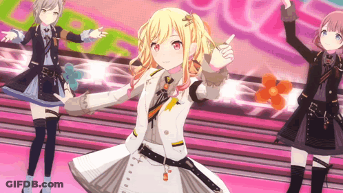 Anime Girls Dancing On Stage In Video Game GIF