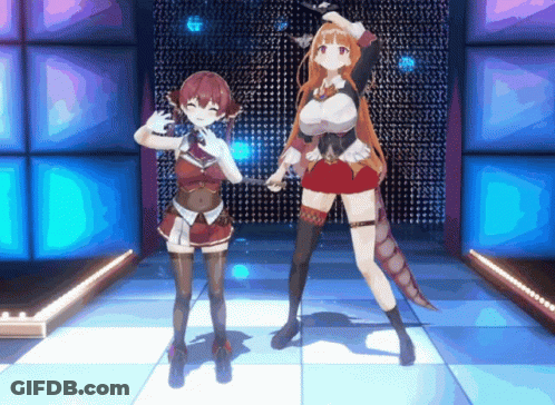 Anime Girls Dancing On Stage GIF
