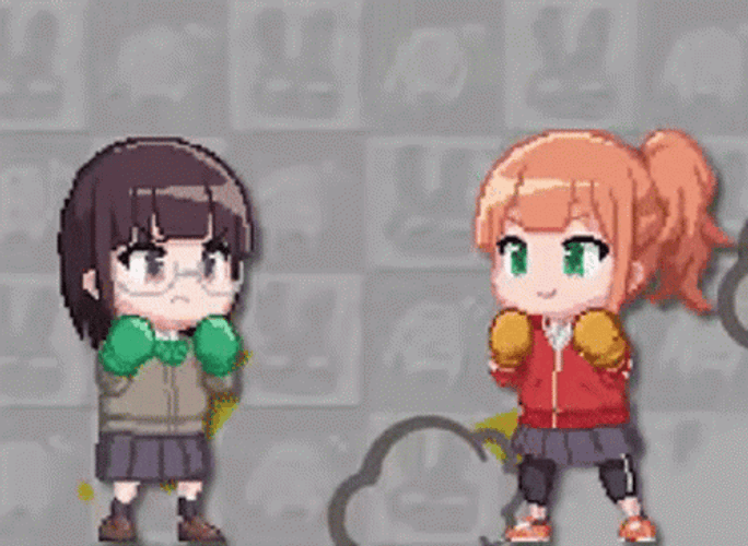 Anime Girls Fighting GIF