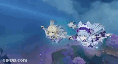 Anime Girls Flying In The Air GIF