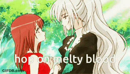Anime Girls Hop On Melty Blood GIF