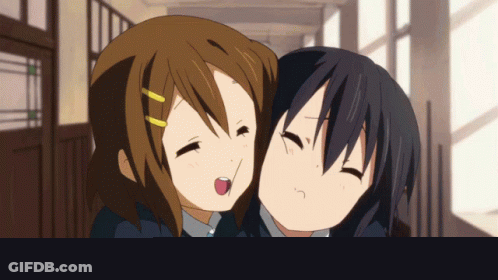 Anime Girls Hugging Eyes Closed GIF