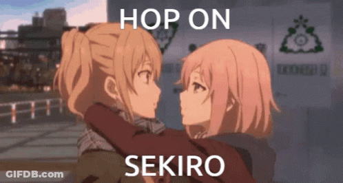 Anime Girls Hugging Hop On Sekiro GIF