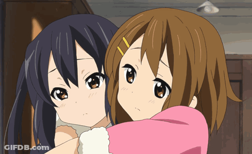 Anime Girls Hugging One In Pink GIF