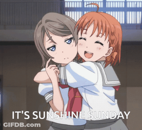 Anime Girls Hugging Sunshine Sunday GIF