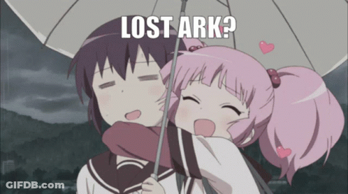 Anime Girls Hugging Under Umbrella GIF