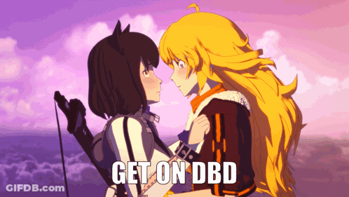 Anime Girls Kissing Get On DBD GIF