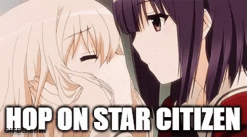Anime Girls Kissing Hop On Star Citizen GIF