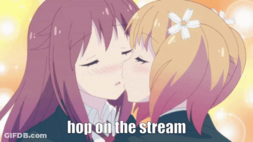 Anime Girls Kissing Hop On The Stream GIF