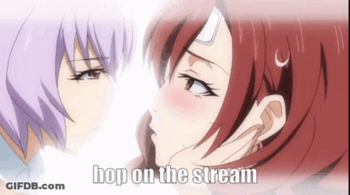 Anime Girls Kissing Hop On The Stream GIF