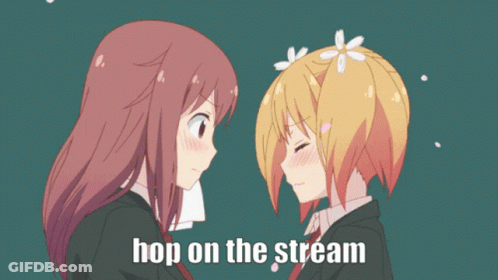 Anime Girls Kissing Hop On The Stream GIF