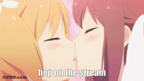 Anime Girls Kissing Hop On The Stream GIF