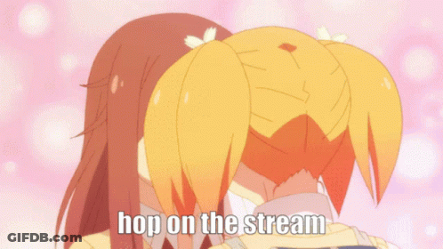 Anime Girls Kissing Hop On The Stream GIF