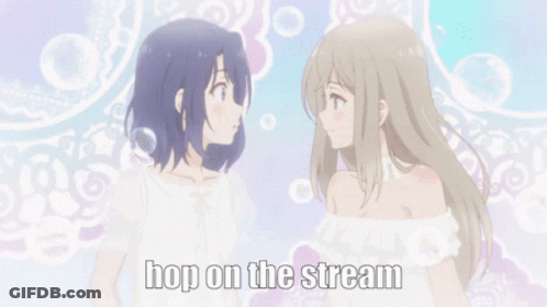 Anime Girls Kissing Hop On The Stream GIF