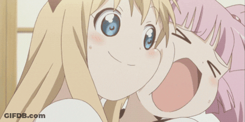 Anime Girls Laughing One Making V Sign GIF