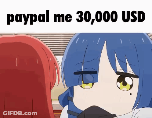 Anime Girls Looking At Each Other Paypal Me 30000 USD GIF