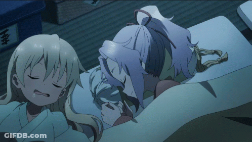 Anime Girls Lying On Bed GIF