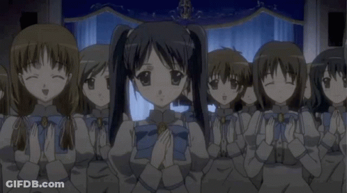 Anime Girls Praying Together GIF