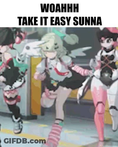 Anime Girls Running Woahhh Take It Easy Sunna GIF