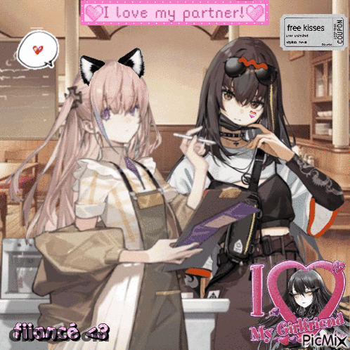 Anime Girls Saying I Love My Partner GIF