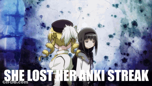 Anime Girls She Lost Her Anki Streak GIF