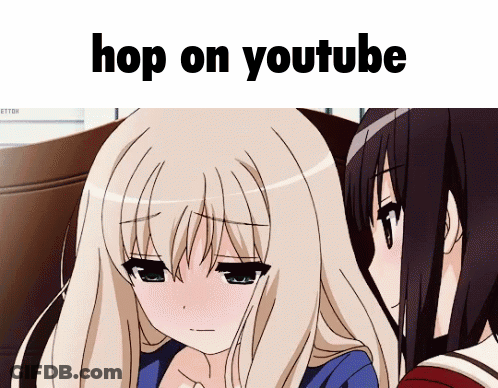 Anime Girls Sitting Next To Each Other GIF