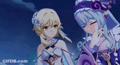 Anime Girls Standing Next To Each Other In Video Game GIF