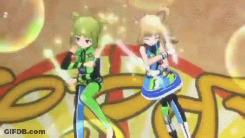 Anime Girls Standing On Stage GIF