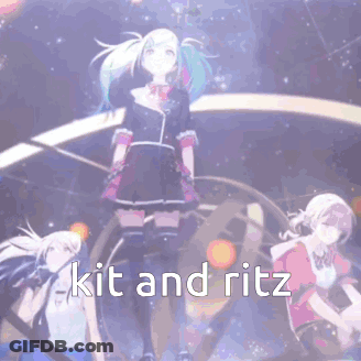 Anime Girls Standing With Kit And Ritz GIF