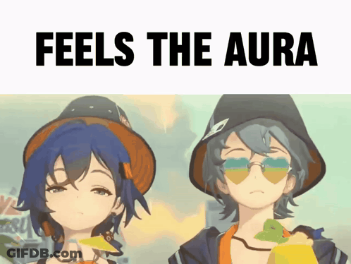 Anime Girls With Hats And Sunglasses Feels The Aura GIF