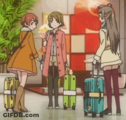 Anime Girls With Suitcases GIF