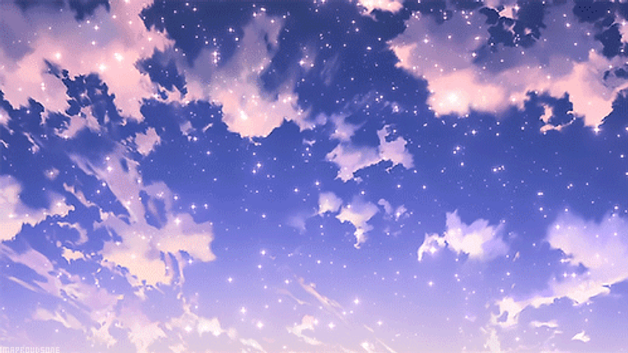 Anime Glittery Blue Sky GIF