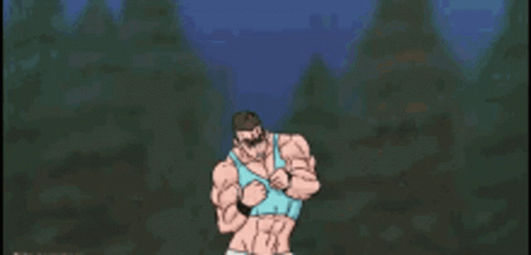 Anime Guy Muscle Growth And Tearing Sando GIF