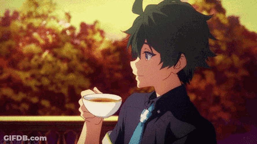 Anime Guy Throwing Girl Flirt Lines GIF