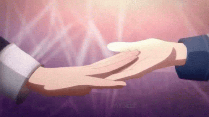Anime Guys Interracial Shaking Hands GIF