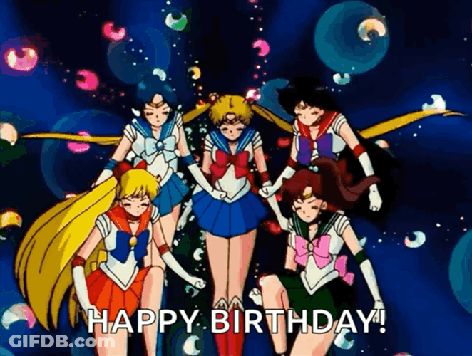 Anime Happy Birthday Sailor Moon Characters GIF