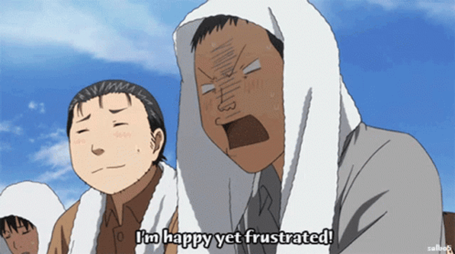 Anime Happy Yet Frustrated GIF