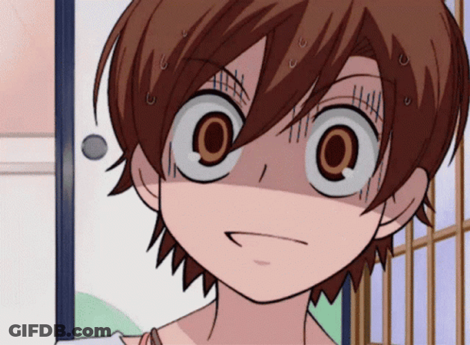 Anime Haruhi Fujioka Big Wide Eyes GIF