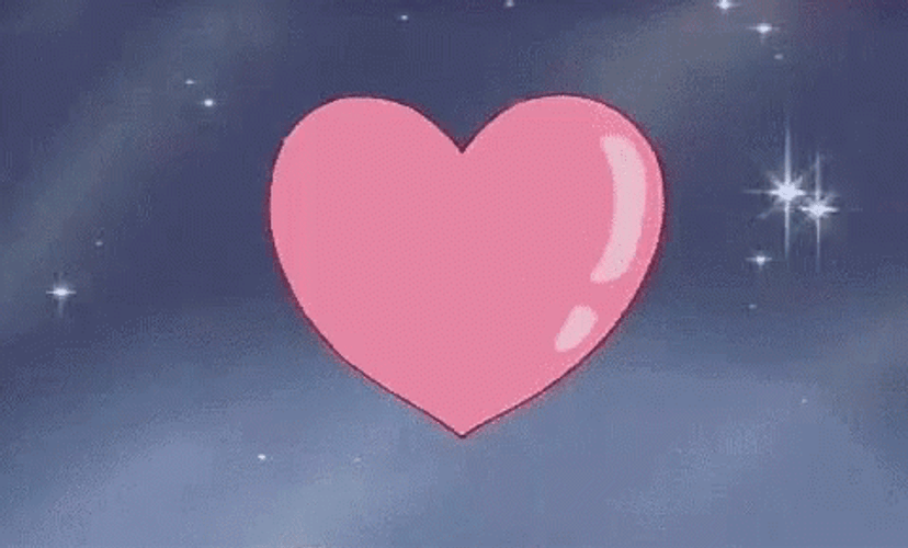 Anime Heart In Sparkling Background GIF