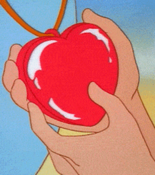 Anime Heart Locket Rainbow GIF