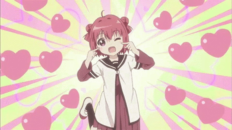 Anime Heart Peace Sign GIF