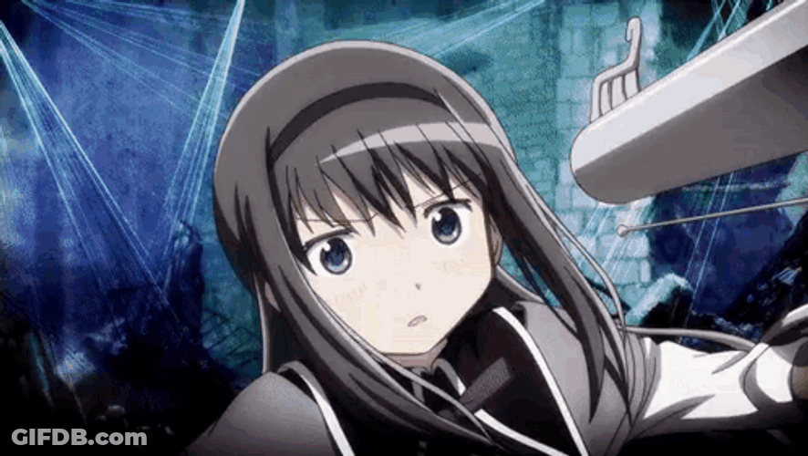 Anime Homura Akemi Gun Fight GIF