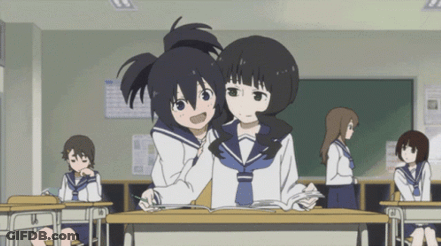 Anime Hug Black Rock Shooter GIF