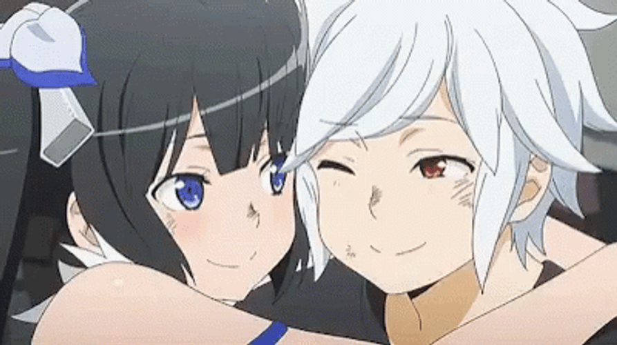 Anime Hug Hestia DanMachi GIF