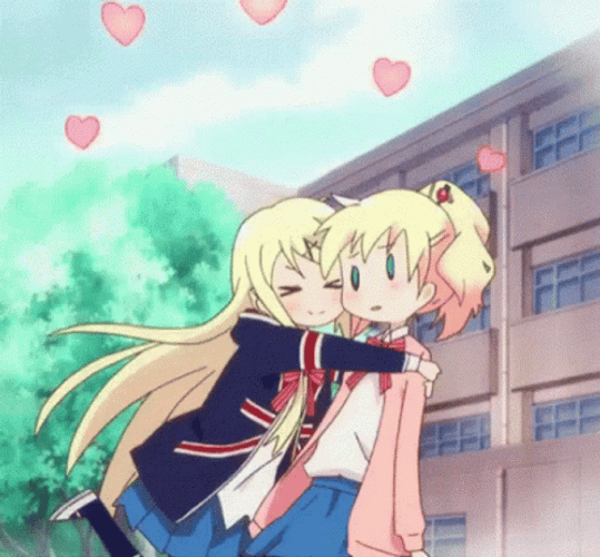 Anime Hug Kin-Iro Mosaic GIF