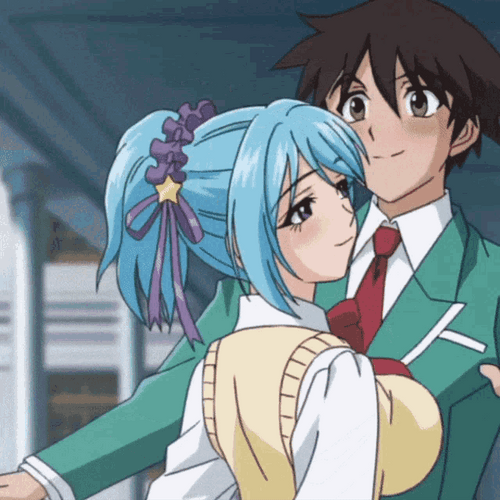 Anime Hug Rosario + Vampire GIF