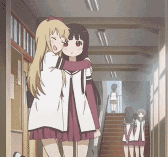 Anime Hug YuruYuri GIF
