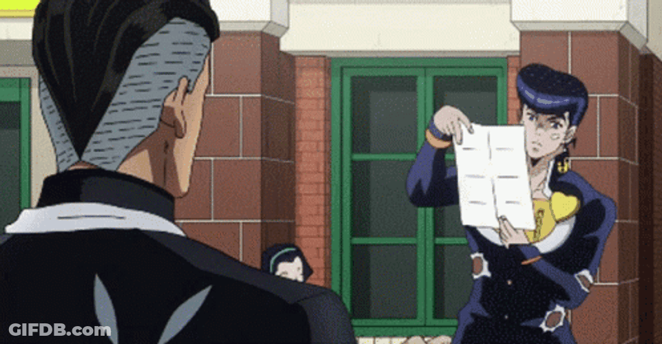 Anime Jojo's Bizarre Gun Point At Josuke GIF