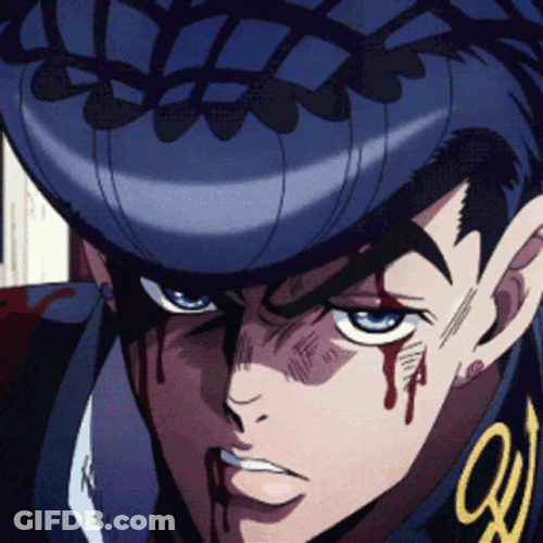 Anime Jojo's Bizarre Josuke Bloody Face GIF